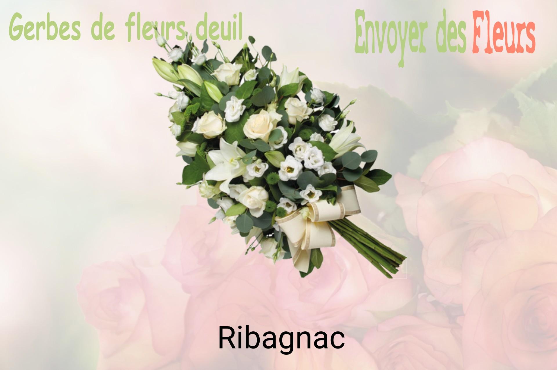 Gerbe de fleurs de deuil livrée à Ribagnac